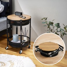 아이리스 이동형 접이식 트롤리 원형 MUW-R2, 블랙, 2단