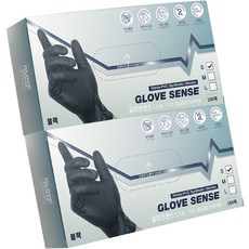 GLOVES SENSE 丁腈 PVC 合成手套 黑色 S, 100入, 2盒