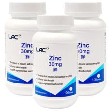 LAC 利維喜 鋅30食品錠, 3個, 100顆