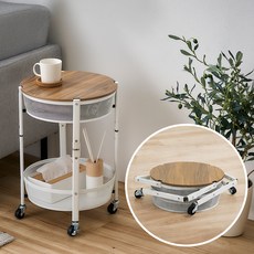 아이리스 이동형 접이식 트롤리 원형 MUW-R2, 화이트, 2단