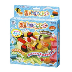 GINCHO 銀鳥 黏土開店趣 壽司店, 黃+紅+白+藍, 120g, 1盒