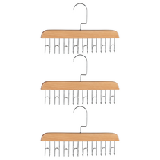 百貨King 多功能掛勾衣架 28 x 18cm 荷木+不鏽鋼, 顏色隨機, 3個