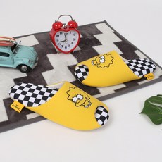 심슨 리사 체크 거실 실내화, YELLOW, 1개
