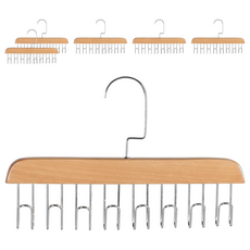 百貨King 多功能掛勾衣架 28 x 18cm 荷木+不鏽鋼, 顏色隨機, 6個
