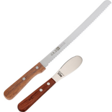 일천도 우드핸들 나이프 세트, 1세트, 브레드 나이프 250mm+버터 나이프 95mm