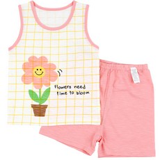 메이키즈 여아용 통기성 민소매 슬럽 상하의 세트