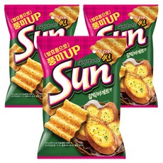 ORION 好麗友 Sun波浪玉米脆片 大蒜麵包口味, 135g, 3包