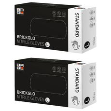 Brickglo 標準丁腈手套 100入, M, 黑色, 2入