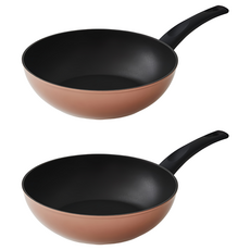 LocknLock 樂扣樂扣 IH爐適用炒鍋 玫瑰金色, 28cm, 2個
