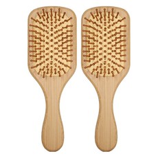 生活智慧 頭皮護理氣墊方形髮梳, 2個, 木質