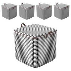 德利生活 大容量收納袋 50 x 40 x 50cm 110L, 千鳥格, 5個