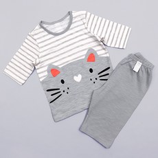 Maykids 孩童愛心貓咪印花7分褲套裝