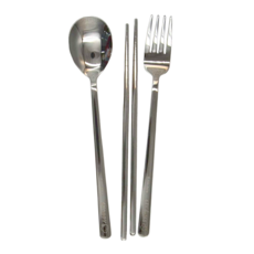 PEANUTS 史努比 小夥伴環保餐具組 SP-CJL1131M, 不鏽鋼叉 + 匙 + 筷, 牛奶色, 1組