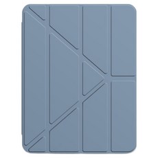 vXTRA 飛創 Y折變形立架四角氣囊平板皮套 筆槽版 + 玻璃貼套組, 1套, 淺灰紫