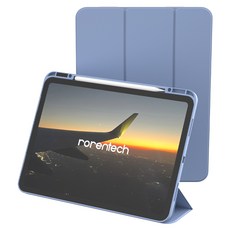 rorentech Silco Apple Pencil 智慧型全包覆 iPad 保護殼, 紫色, 1個