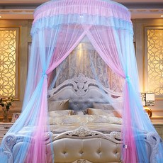 夏季用品 一鍵式 2.7m 蒙古包式蚊帳, 藍色