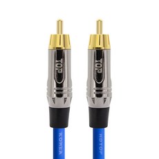 HDtop 金屬 RCA 音源線 3m, 藍色, 1個, HT-TP4176