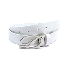 NICOLE LENIC 運動時尚全皮男女高爾夫腰帶 D標誌 2.8, 白色, 1個