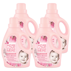 NATURE LOVE MERE 嬰幼兒衣物柔軟精 櫻花香 瓶裝, 4個, 1.8L