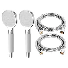 American Standard Smart手持蓮蓬頭+黃銅不鏽鋼淋浴軟管 1.5m, White Chrome, 2組