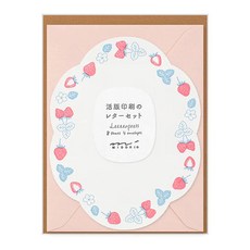 日本 MIDORI 造型信紙組 信紙套裝 手寫信紙 信封組, 草莓, 1組