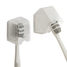 Hanbomnuri 免鑽孔附蓋牙刷架 牙刷座, 2個, 白色