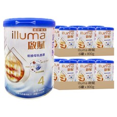 illuma 啟賦 幼童成長專用配方奶粉 4號 HMO 3~7歲, 800g, 1罐, 12罐