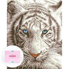 DCLARE 相框畫布型鑽石畫 DIY 套組 40 x 50 cm, 1套, 白虎肖像