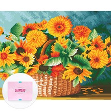 DCLARE 相框畫布型鑽石畫 DIY 套組 40 x 50 cm, 1套, 花籃