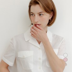 룩캐스트 여성용 보니 오픈 카라 셔츠