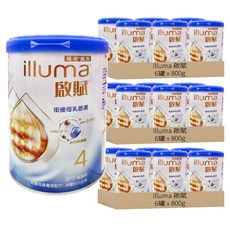 illuma 啟賦 幼童成長專用配方奶粉 4號 HMO 3~7歲, 800g, 1罐, 18罐