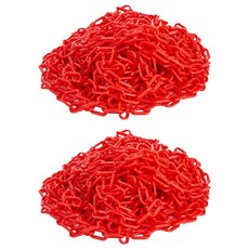 護欄塑膠鏈條 紅色 6mm x 25m, 2個