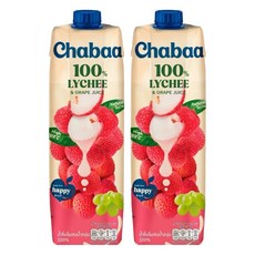 CHABAA 啜吧 荔枝佐葡萄果汁 100%, 1L, 2瓶