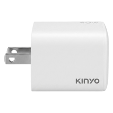 Kinyo 氮化鎵雙孔充電器 40W, 白色, 1個