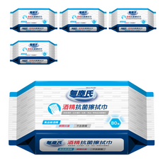 無塵氏 酒精抗菌擦拭巾, 80張, 居家清潔適用, 5包