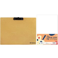 TUCO.B A3木製板夾+8開圖畫紙 125張, 1組