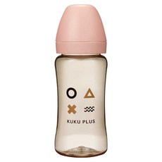 KU.KU Duckbill 酷咕鴨 KUKU PLUS 純真之瞳寬口 PPSU 奶瓶, 粉色, 1個, 300ml