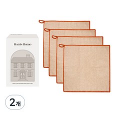 Lambs' home 深層清潔超細纖維廚房抹布 牛奶米色 4入, 2個