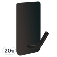 TheLiving 다용도 스테인레스 고리형 직사각 후크, 블랙, 20개