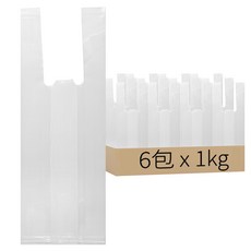 PE透明背心袋 內摺4cm 35 x 12cm 一杯袋 1kg, 6包