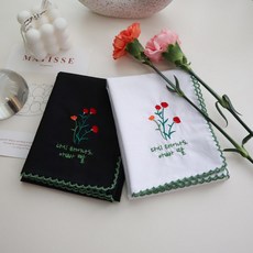 Maison Textile 康乃馨刺繡手帕 2件組 就算重生也還是爸爸的女兒