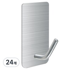 TheLiving 다용도 스테인레스 고리형 직사각 후크, 실버, 24개