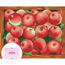 DCLARE 相框畫布型鑽石畫 DIY 套組 40 x 50 cm, 1套, 紅蘋果