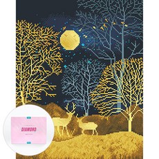 DCLARE 相框畫布型鑽石畫 DIY 套組 40 x 50 cm, 1套, 黃金鹿