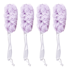 UdiLife 優的生活大師 美姬附柄沐浴刷, 聚乙烯PE材質, 規格約13cmx45cm, 清水沖洗, 顏色隨機, 4支, 1支