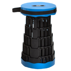 Skylife 伸縮折疊椅凳, 高強PP材質, 高度9~43cm, 藍色 + 黑色, 1個