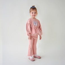 MARI N MORI 兒童愛心蛋糕紗質刷毛上下套裝