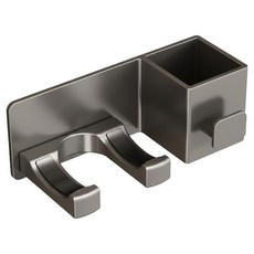 新款多功能吹風機架 太空鋁材質, 灰色, 1個