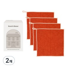 Rams Home 深層清潔超細纖維廚房抹布 摩卡棕色 4入, 2個