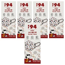 KOgi 宏瑋 史努比3D立體雙鋼印醫療口罩 成人用 KF94, 喬哥酷, 10片, 5盒